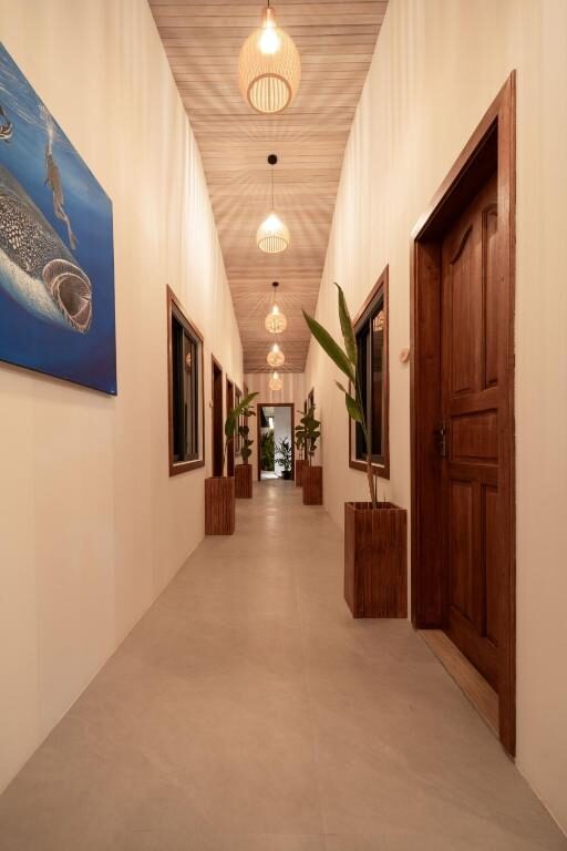 Corridor leading to the rooms